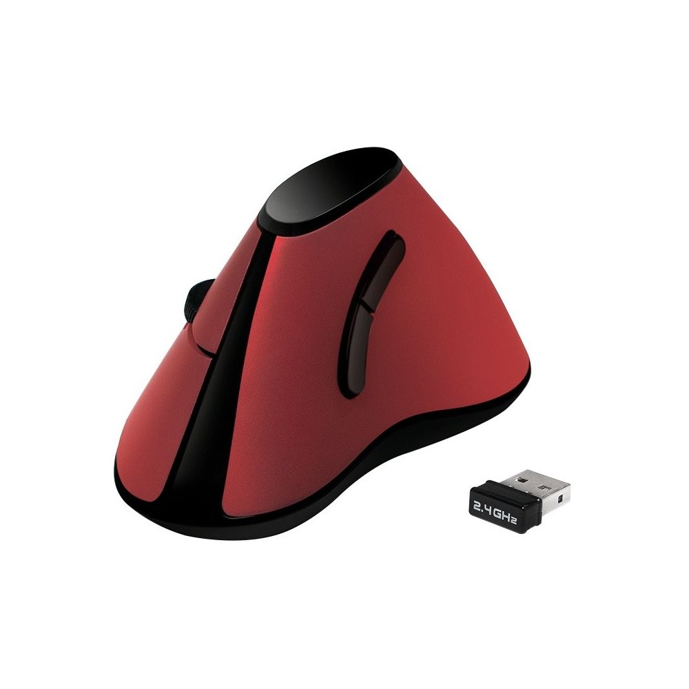 Mouse Verticale Ottico Ergonomico Wireless 1200dpi Rosso