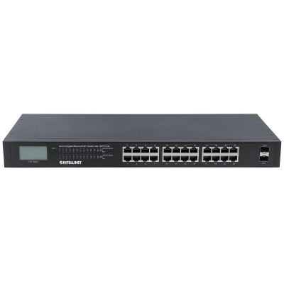 Intellinet 561242 switch di rete Non gestito Gigabit Ethernet (10 100 1000) Supporto Power over Ethernet (PoE) 1U Nero