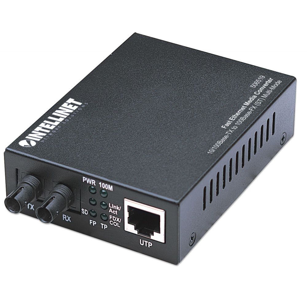 Intellinet 506519 convertitore multimediale di rete 100 Mbit s 1310 nm Modalità multipla Nero