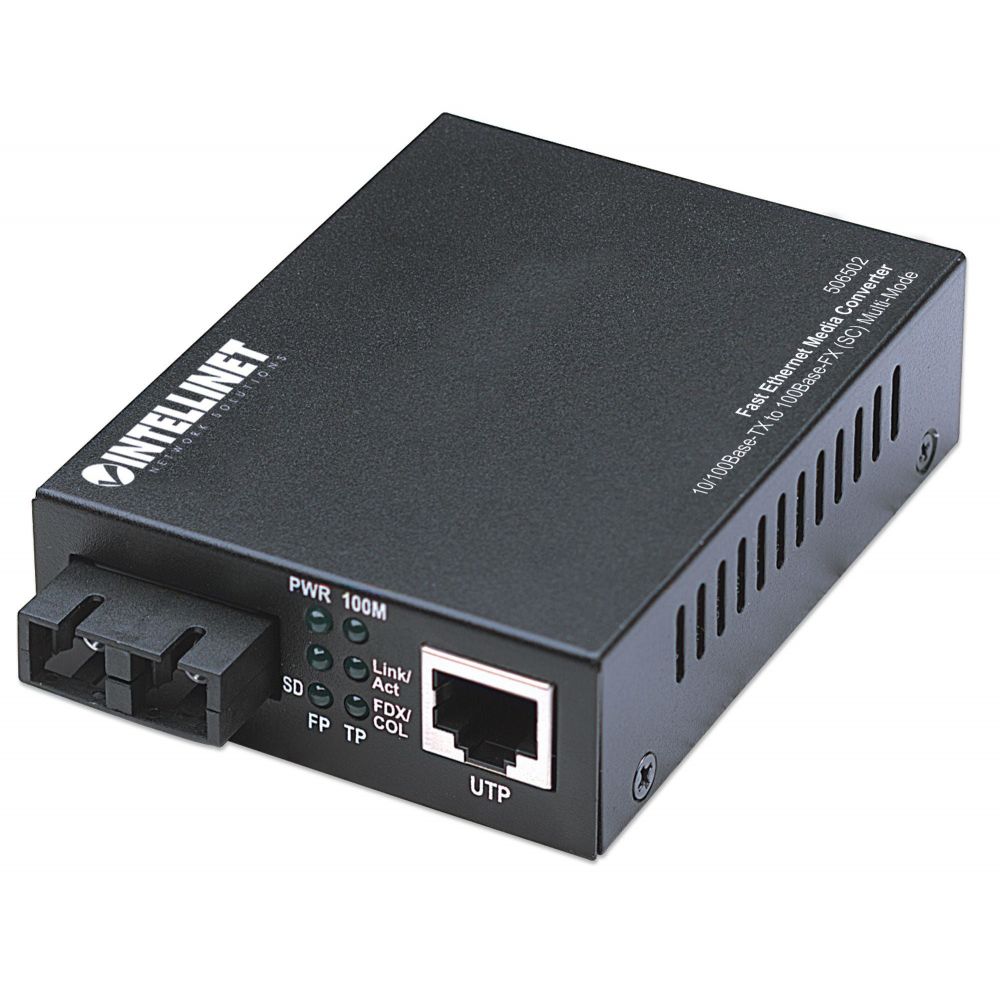 Intellinet 506502 convertitore multimediale di rete 100 Mbit s 1310 nm Modalità multipla Nero