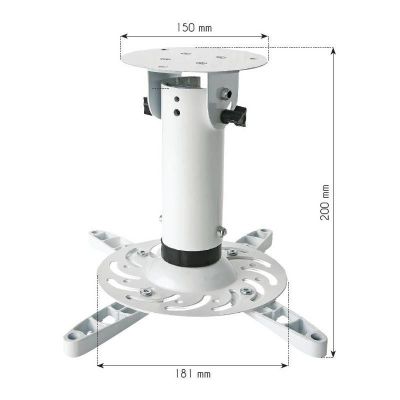 Techly Staffa Universale a Soffitto per Proiettori Bianco (ICA-PM 200WH)
