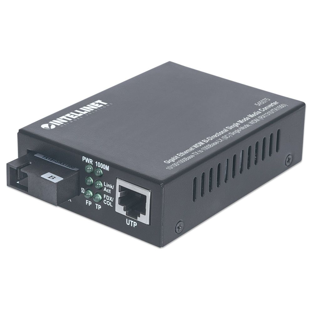 Intellinet 545075 convertitore multimediale di rete 1000 Mbit s 1550 nm Modalità singola Nero