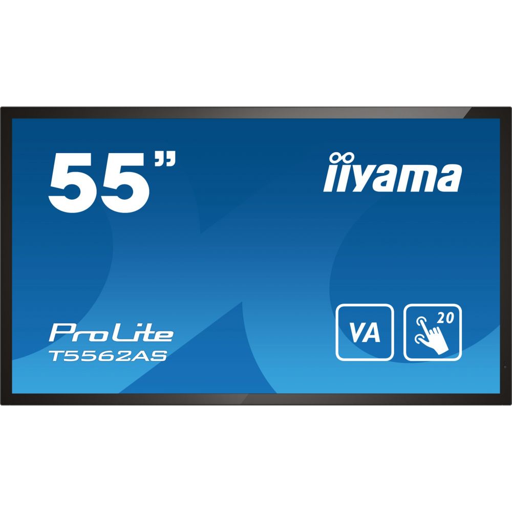 iiyama T5562AS-B1 visualizzatore di messaggi Pannello piatto interattivo 138,7 cm (54.6") VA 500 cd m² 4K Ultra HD Nero Touch
