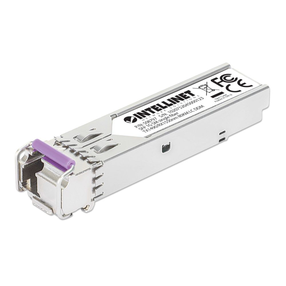 Intellinet 508797 modulo del ricetrasmettitore di rete Fibra ottica 1000 Mbit s mini-GBIC SFP